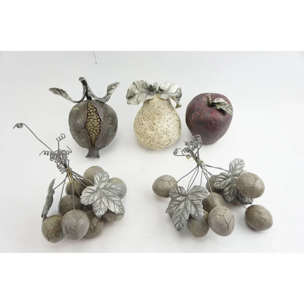 Decorative Artificial Fruit Set 5pc Multicolor Stone Texture Good